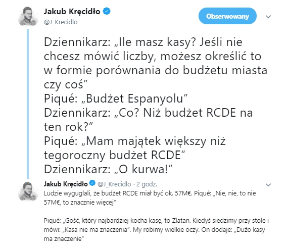 Pique porównał swój budżet do... Espanyolu! xD